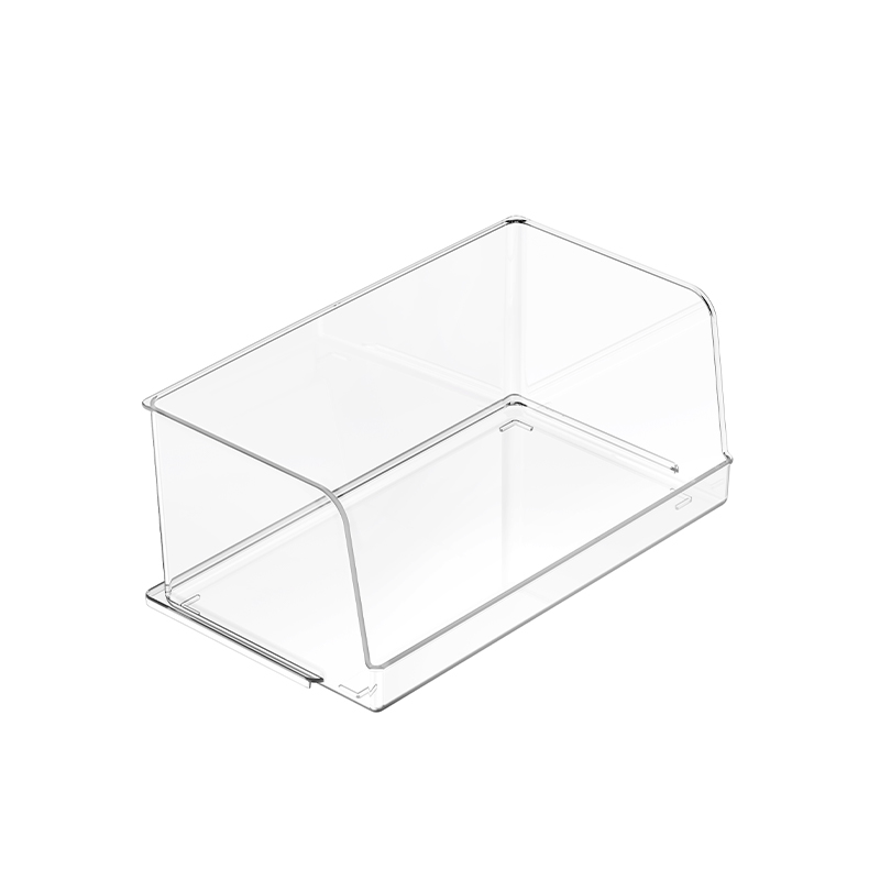 Boîte de rangement transparent sans couvercle en plastique empilable Boîte de rangement en plastique
